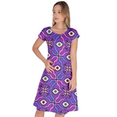 Abstract Illustration With Eyes Classic Short Sleeve Dress by SychEva