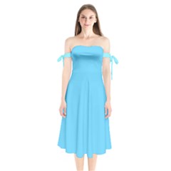 Reference Shoulder Tie Bardot Midi Dress