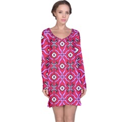 Abstract Illustration With Eyes Long Sleeve Nightdress by SychEva