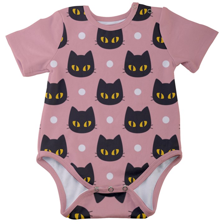 Black Cat Baby Short Sleeve Onesie Bodysuit