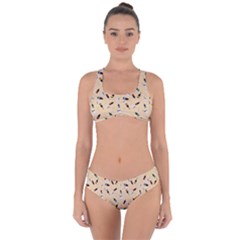 Festive Champagne Criss Cross Bikini Set by SychEva