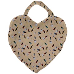 Festive Champagne Giant Heart Shaped Tote by SychEva