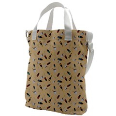 Festive Champagne Canvas Messenger Bag by SychEva