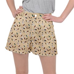 Festive Champagne Ripstop Shorts by SychEva