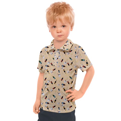 Festive Champagne Kids  Polo Tee by SychEva