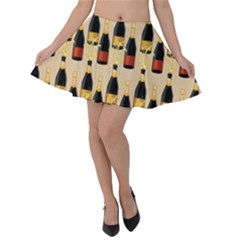 Champagne For The Holiday Velvet Skater Skirt by SychEva