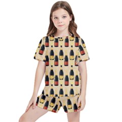 Champagne For The Holiday Kids  Tee And Sports Shorts Set by SychEva