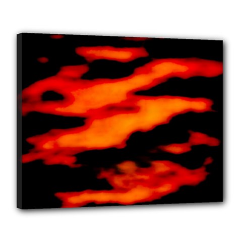 Red  Waves Abstract Series No13 Canvas 20  X 16  (stretched) by DimitriosArt