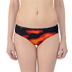 Red  Waves Abstract Series No13 Hipster Bikini Bottoms by DimitriosArt