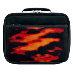 Red  Waves Abstract Series No13 Lunch Bag by DimitriosArt