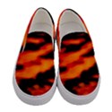 Red  Waves Abstract Series No13 Women s Canvas Slip Ons View1