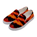 Red  Waves Abstract Series No13 Women s Canvas Slip Ons View2