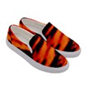 Red  Waves Abstract Series No13 Women s Canvas Slip Ons View3