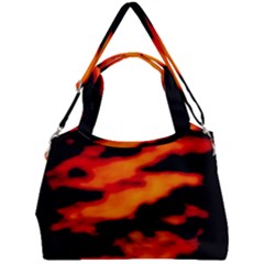 Red  Waves Abstract Series No13 Double Compartment Shoulder Bag by DimitriosArt