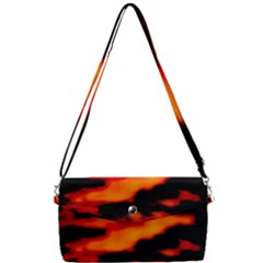 Red  Waves Abstract Series No13 Removable Strap Clutch Bag by DimitriosArt