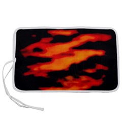 Red  Waves Abstract Series No13 Pen Storage Case (l) by DimitriosArt