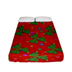 Christmas Trees Fitted Sheet (full/ Double Size) by SychEva