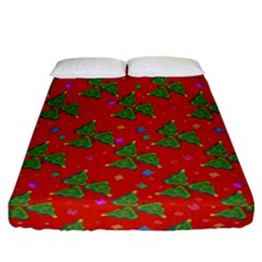 Christmas Trees Fitted Sheet (california King Size) by SychEva