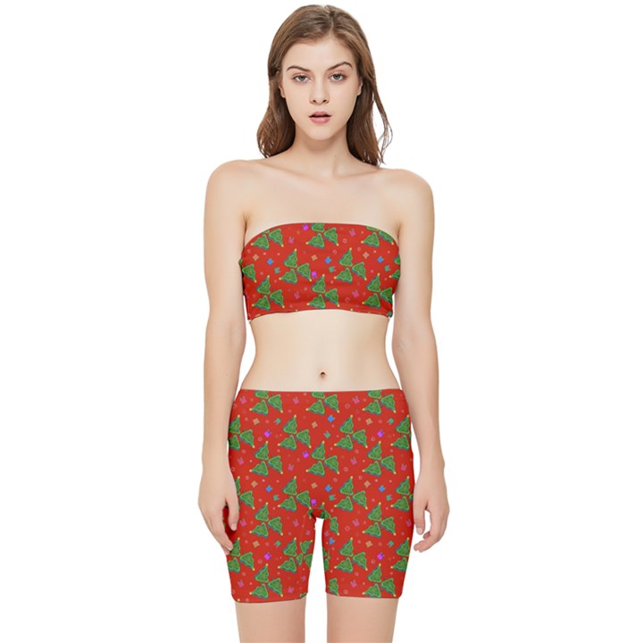 Christmas Trees Stretch Shorts and Tube Top Set