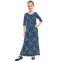 Christmas Trees Kids  Quarter Sleeve Maxi Dress by SychEva