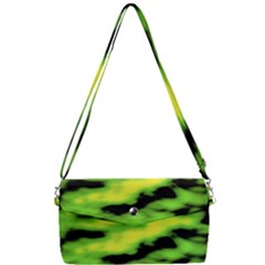 Green  Waves Abstract Series No12 Removable Strap Clutch Bag by DimitriosArt