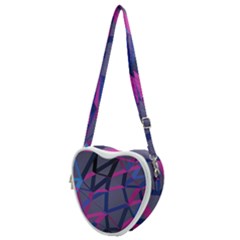 3d Lovely Geo Lines Heart Shoulder Bag