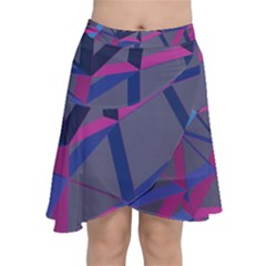 3d Lovely Geo Lines Chiffon Wrap Front Skirt