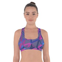 3d Lovely Geo Lines Cross Back Sports Bra by Uniqued