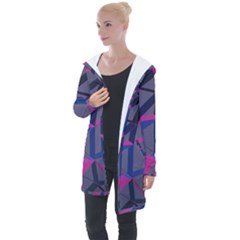 3d Lovely Geo Lines Longline Hooded Cardigan