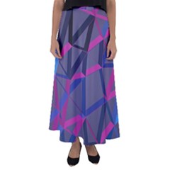 3d Lovely Geo Lines Flared Maxi Skirt