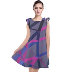 3d Lovely Geo Lines Tie Up Tunic Dress