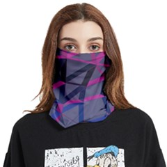 3d Lovely Geo Lines Face Covering Bandana (two Sides)