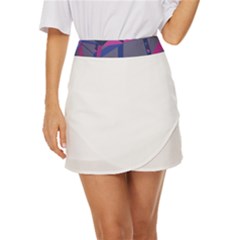 3d Lovely Geo Lines Mini Front Wrap Skirt