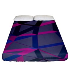3d Lovely Geo Lines Fitted Sheet (king Size) by Uniqued