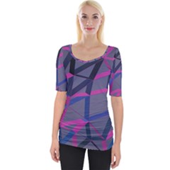 3d Lovely Geo Lines Wide Neckline Tee