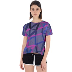 3d Lovely Geo Lines Open Back Sport Tee by Uniqued