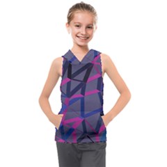 3d Lovely Geo Lines Kids  Sleeveless Hoodie by Uniqued