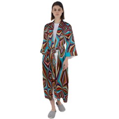 Digitalart Maxi Satin Kimono