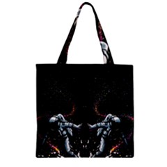 Digital Illusion Zipper Grocery Tote Bag by Sparkle