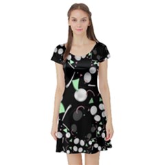 Digital Illusion Short Sleeve Skater Dress by Sparkle