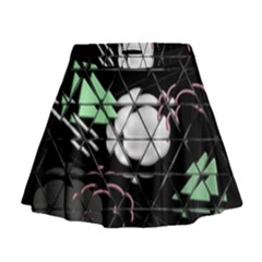 Digital Illusion Mini Flare Skirt by Sparkle