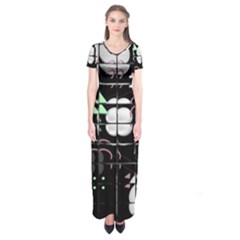 Digital Illusion Short Sleeve Maxi Dress by Sparkle