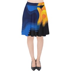 Digital Illusion Velvet High Waist Skirt by Sparkle