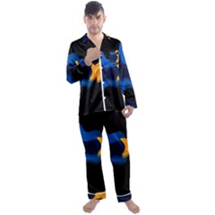 Digital Illusion Men s Long Sleeve Satin Pajamas Set by Sparkle