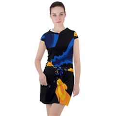 Digital Illusion Drawstring Hooded Dress by Sparkle