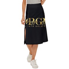 Plugged Into Gold Midi Panel Skirt