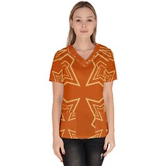 Abstract Pattern Geometric Backgrounds   Women s V-neck Scrub Top by Eskimos