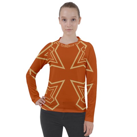 Abstract Pattern Geometric Backgrounds   Women s Pique Long Sleeve Tee by Eskimos