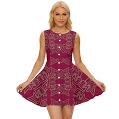 Abstract Pattern Geometric Backgrounds   Sleeveless Button Up Dress