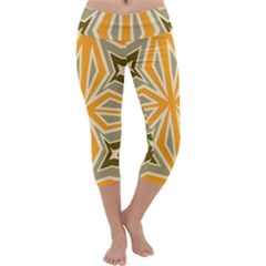 Abstract Pattern Geometric Backgrounds   Capri Yoga Leggings by Eskimos